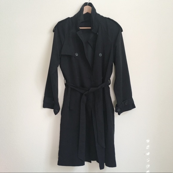 🏷 NWT double-breast trench coat black - Picture 6 of 7
